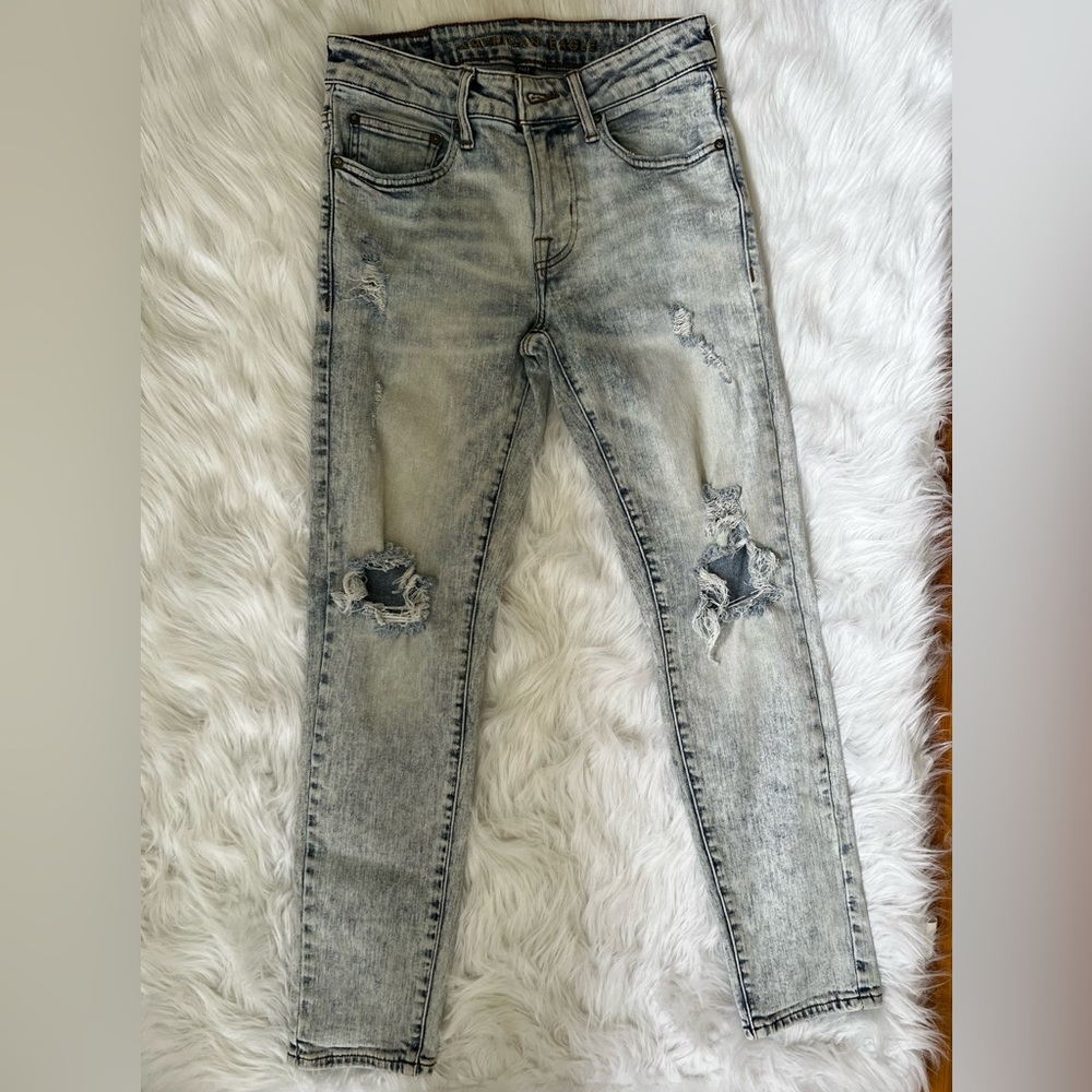 AMERICAN EAGLE Distressed flex skinny jeans
